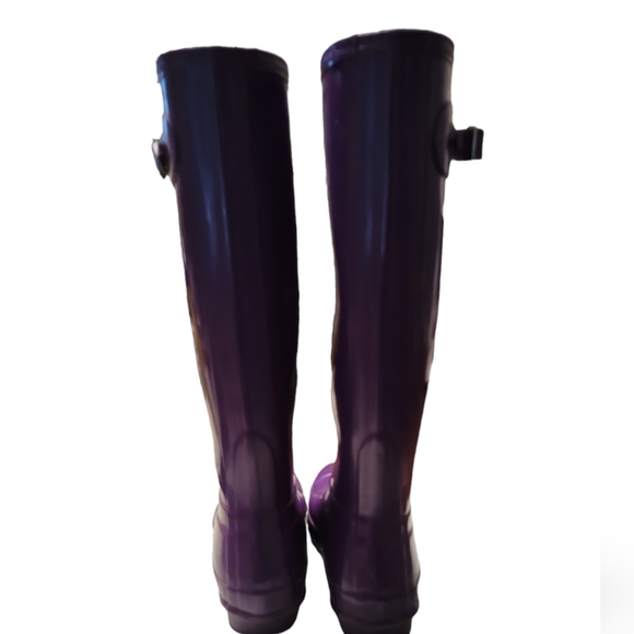 Hunter Women's Original Tall Purple Knee-High Rubber RainBoot Size 5M/6F - Picture 4 of 9